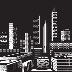 Black city building vector