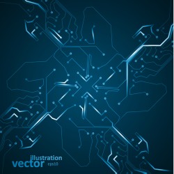 Blue background vector circuit diagram