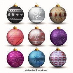 Bright christmas balls set Vector | Free Download