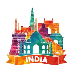 Buddhism around the world building vector