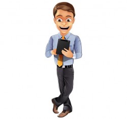 Businessman Vector Character with Notepad – Vector Characters