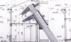 Caliper and architectural design picture material