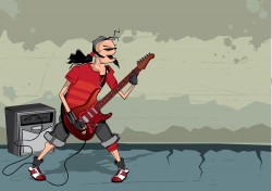 Cartoon guitarist vector