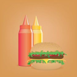 Cartoon hamburger illustration vector