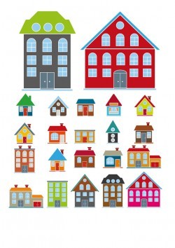 Cartoon house icon vector