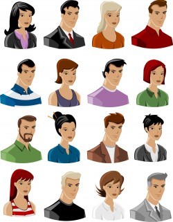 Cartoon men and women vector