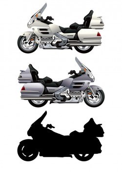 Cartoon motorcycle silhouette vector