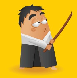 Cartoon samurai vector