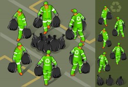 Cartoon sanitation workers vector