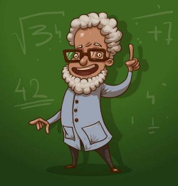 Cartoon scientist vector