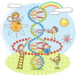 Chart and children vector