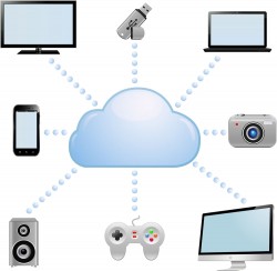 Cloud stereo system program icon vector