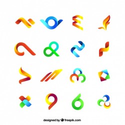 Collection of colored abstract symbols Vector | Free Download