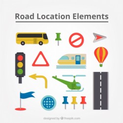 Collection of transports and traffic signs Vector | Free Download