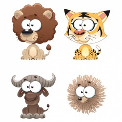 Coloured animals collection Vector | Free Download