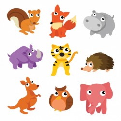 Coloured animals collection Vector | Free Download