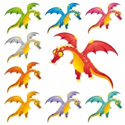 Coloured dinosaurs collection Vector | Free Download