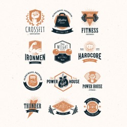 Coloured fitness logo collection Vector | Premium Download