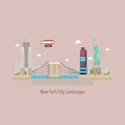 Coloured new york landscape Vector | Free Download