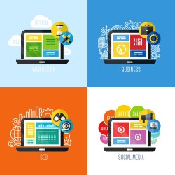 Computer Internet infographics vector