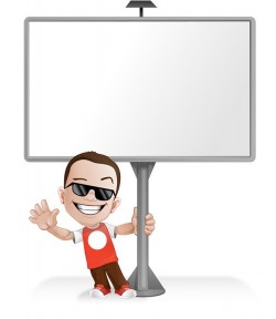 Cool Vector Boy Standing by a Billboard – Vector Characters