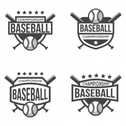 Cuatro logotipos para béisbol Vector | Free Download