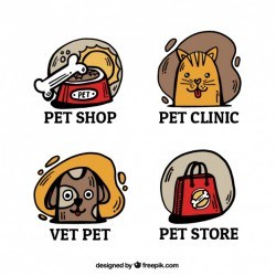 Cute logos with animals Vector | Free Download