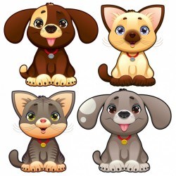 Cute pets collection Vector | Free Download