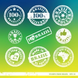 Cute stamps from brazil Vector | Free Download