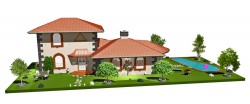 3D model design luxury villa image material