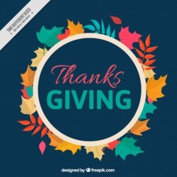 Dark blue background with leaves for thanksgiving day Vector | Free Download
