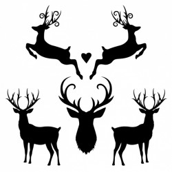Deer silhouette collection Vector | Free Download