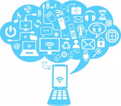 Dialog Information icon with your phone vector