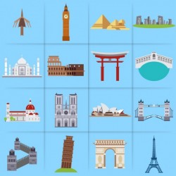 Different monuments on a blue background Vector | Free Download