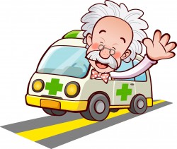 Doctor ambulance waving vector