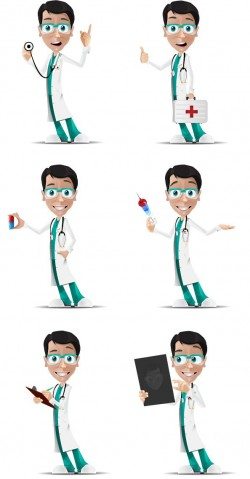 Doctor Vector Character in 6 Poses – Vector Characters