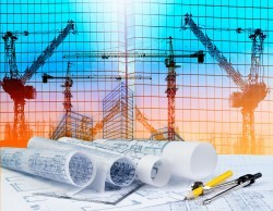 Drawings and crane picture material