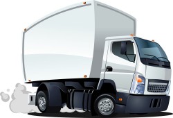 Driving white van vector