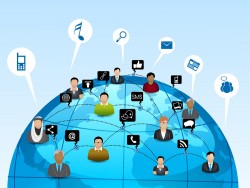 Earth and social character vector