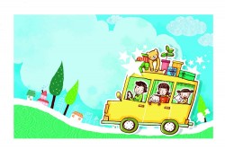 Family traveling by car vector