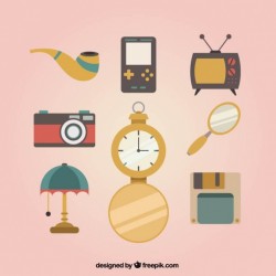 Fantastic pack of vintage objects Vector | Free Download