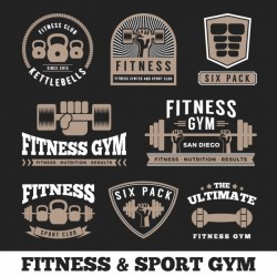 Fitness logos collection Vector | Free Download