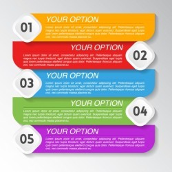 Five banners with options for an infographic Vector | Free Download