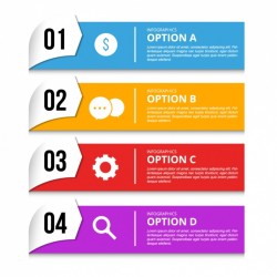 Four banners with options for an infographic Vector | Free Download