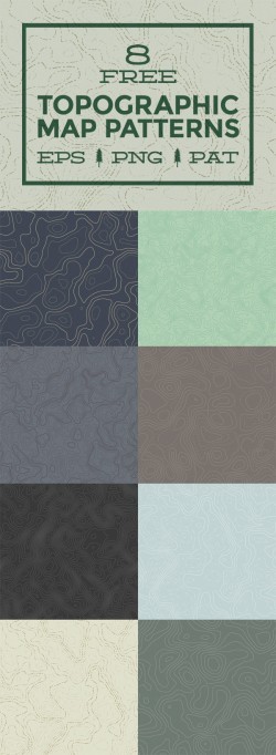 8 Free Seamless Vector Topographic Map Patterns