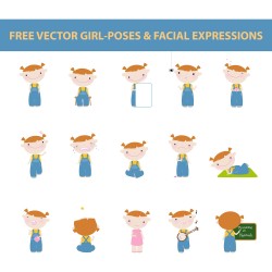 free vector girl poses and facial expressions by harridan on DeviantArt