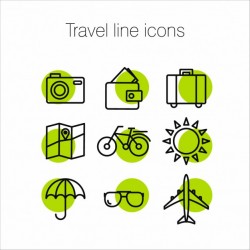 Green icons about travel Vector | Free Download
