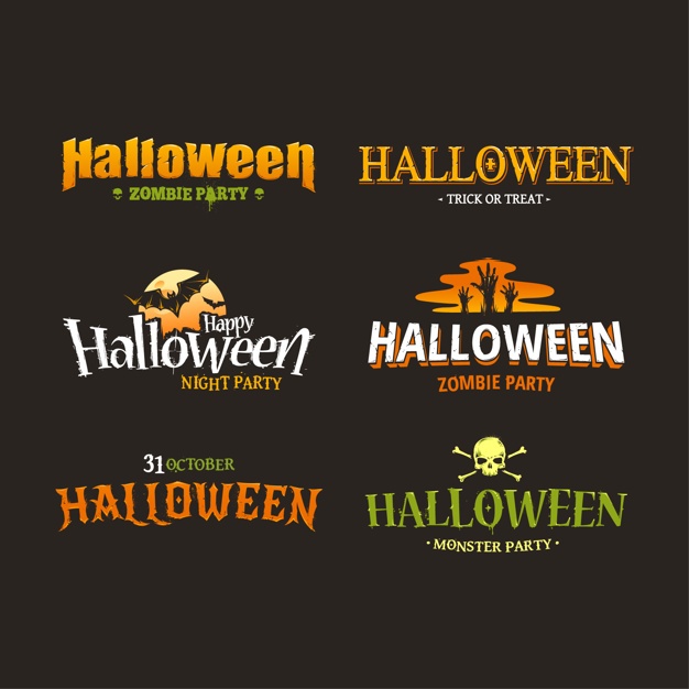 Halloween logos collection Vector | Premium Download