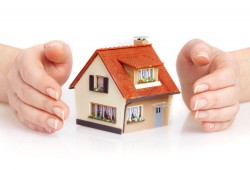 Hands with house model picture material