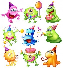 Happy cartoon monster vector